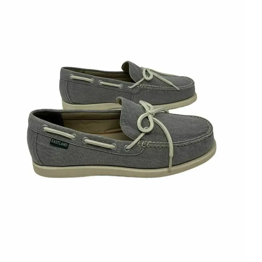 Eastland Men's Yarmouth 1-Eye Canvas Gray Boat Shoes 8D